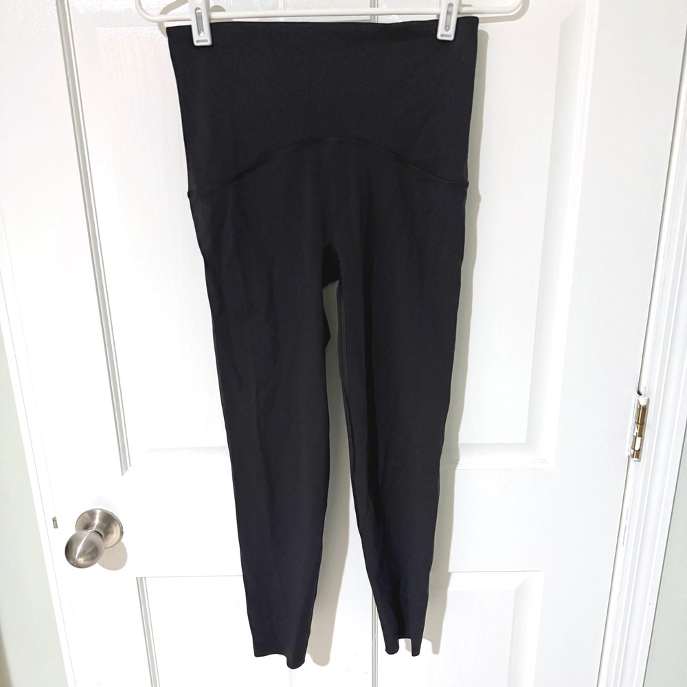 Spanx Black High Waisted Active Leggings Womens Size Medium Compression Workout